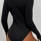 Mock Neck Cutout Long Sleeve Bodysuit