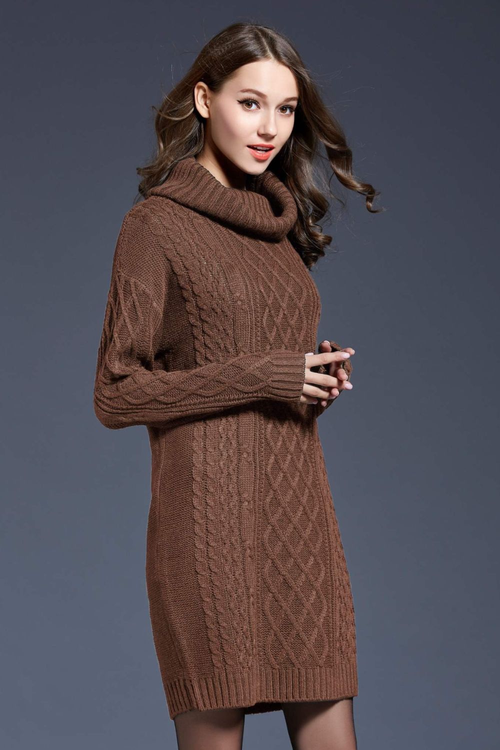 brown cowl neck sweater dress Body Central Size S Striped Cowl Neck Sweater Dress Brown Short Sleeve