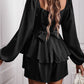 Long Balloon Sleeve Layered Romper