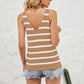 Striped V-Neck Knit Tank