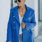 Double-Breasted Seam Detail Lapel Collar Blazer