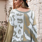 Leopard Center Seam Drop Shoulder Sweater