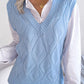 Openwork Ribbed Trim Sweater Vest