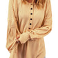 Half Button Ribbed Thumbhole Sleeve Top