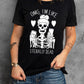 Halloween Skeleton Graphic Round Neck Tee