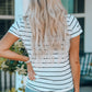 Striped Notched Neck T-Shirt
