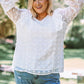 Plus Size Swiss Dot Ruffled Blouse
