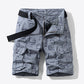 Printed Belted Cargo Shorts