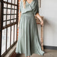 HEYSON Full Size Napa Valley Gauze Surplice Midi Dress