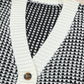 Waffle-Knit Drop Shoulder Button-Down Cardigan
