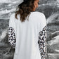 Leopard Print Color Block Long Sleeve Tee