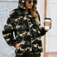 Camouflage Half Zip Fuzzy Hoodie