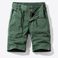 Drawstring Waist Button and Zipper Closure Cargo Shorts