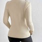 Button Detail Turtleneck Knit Top