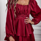 Long Balloon Sleeve Layered Romper