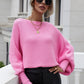 Horizontal Ribbing Dolman Sleeve Sweater