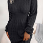 Cable-Knit Long Sleeve Mini Sweater Dress