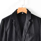 Buttoned Johnny Collar Long Sleeve Linen Blazer with Pockets