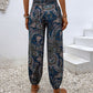 Paisley Print Smocked High-Waist Pants