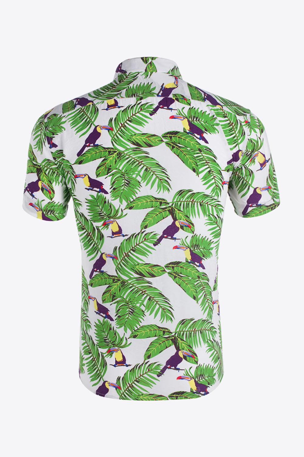 Printed Short Sleeve Collared Vacation Shirt