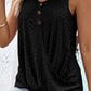Decorative Button Hem Detail Eyelet Tank