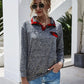 Plaid Contrast Collared Neck Sweatshirt