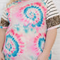 Plus Size Tie-Dye Mixed Print Raglan Sleeve T-Shirt