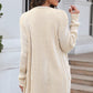 Open Front Dropped Shoulder Pocket Longline Cardigan