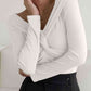 V-Neck Twisted Long Sleeve Knit Top