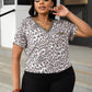 Plus Size Glitter V-Neck Short Sleeve Tee Shirt