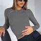 Round Neck Long-Sleeve Top