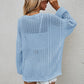 Openwork V-Neck Dropped Shoulder Cardigan