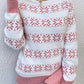 Snowflake Contrast Trim Long Sleeve Sweater