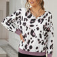 Animal Print Dropped Shoulder Top