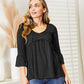 Ninexis Flounce Sleeve Full Size Babydoll Blouse