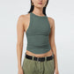Halter Neck Ribbed Cropped Top
