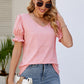 Flounce Sleeve V-Neck Tee