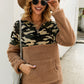 Camouflage Color Block Quarter Zip Pullover