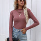 Frill Trim Rib-Knit Sweater