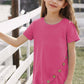 Girls Buttoned Tulip Hem T-Shirt