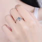 1 Carat Moissanite Rhodium-Plated Solitaire Ring