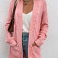 Cable-Knit Open Front Longline Cardigan