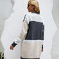 Color Block Ribbed Trim Open Front Cardigan