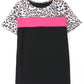 Leopard Color Block Short Sleeve Tee