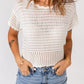 Scalloped Trim Openwork Knit Cropped Top