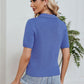 Johnny Collar Short Sleeve Knit Top