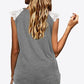 Spliced Lace Curved Hem Blouse