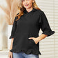 Ninexis Full Size Raglan Sleeve Ruffled Hoodie with Pocket