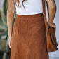 Buttoned Corduroy Mini Skirt