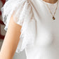 Polka Dot Flutter Sleeve Top